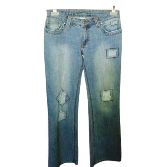725 Originals Distressed Patchwork Boot Cut Jeans - Picture 1 of 5